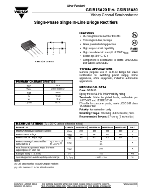 GSIB15A80 Datasheet PDF Vishay Semiconductors