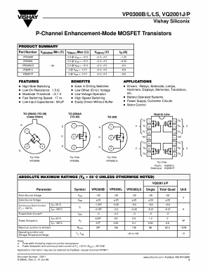 VP0300B Datasheet PDF Vishay Semiconductors