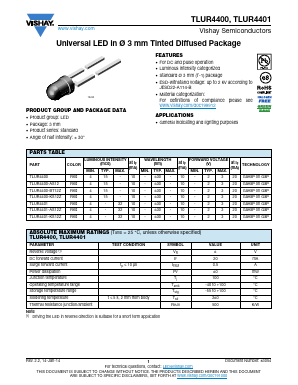 TLUR4400-KS12Z Datasheet PDF Vishay Semiconductors