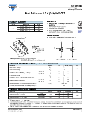 SI5915DC Datasheet PDF Vishay Semiconductors