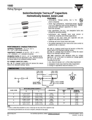 150D275X9075B2B Datasheet PDF Vishay Semiconductors