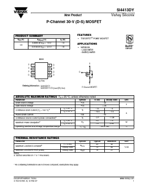 SI4413DY Datasheet PDF Vishay Semiconductors