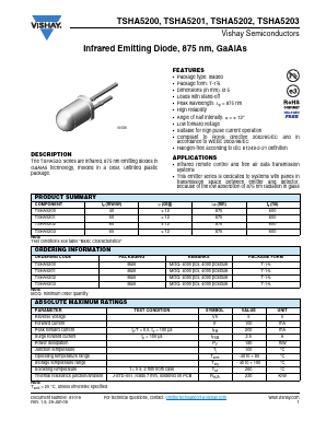 TSHA5201 Datasheet PDF Vishay Semiconductors