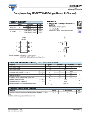 SI3850ADV Datasheet PDF Vishay Semiconductors