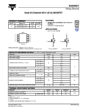 SI4900DY-T1-GE3 Datasheet PDF Vishay Semiconductors