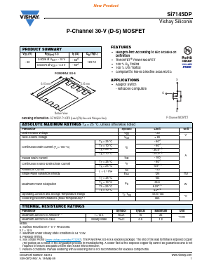 SI7145DP-T1-GE3 Datasheet PDF Vishay Semiconductors