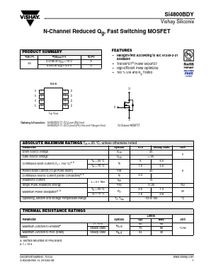 SI4800BDY-T1-E3 Datasheet PDF Vishay Semiconductors