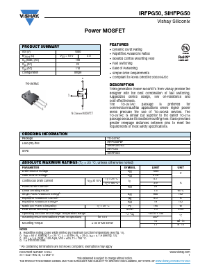 IRFPG50 Datasheet PDF Vishay Semiconductors