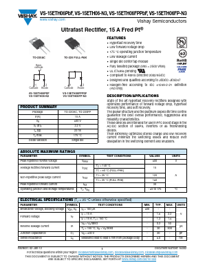 15ETH06-N3 Datasheet PDF Vishay Semiconductors