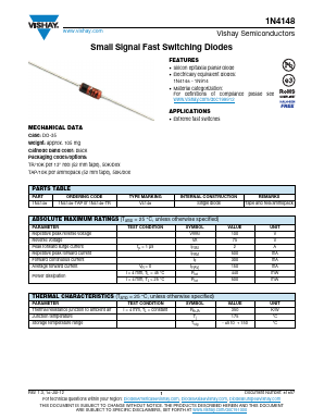 1N4148TA Datasheet PDF Vishay Semiconductors
