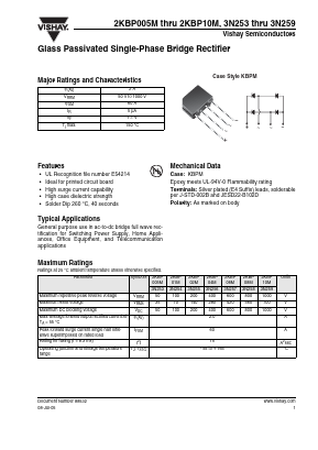 2KBP005M-E4 Datasheet PDF Vishay Semiconductors