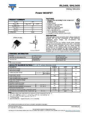 IRL540S Datasheet PDF Vishay Semiconductors