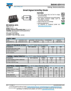 BAS40-02V-V-G-08 Datasheet PDF Vishay Semiconductors