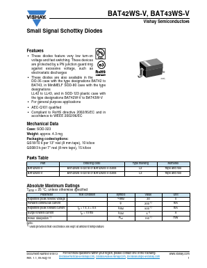 BAT43WS-V Datasheet PDF Vishay Semiconductors