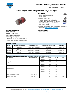 BAV303-TR Datasheet PDF Vishay Semiconductors