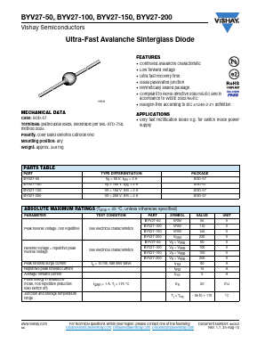 BYV27-100 Datasheet PDF Vishay Semiconductors
