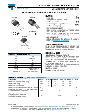 BYV32-100-E3 Datasheet PDF Vishay Semiconductors