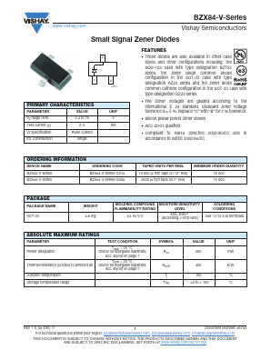 BZX84C43-V-GS18 Datasheet PDF Vishay Semiconductors