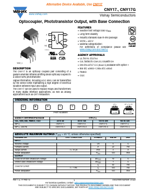 CNY17G-2 Datasheet PDF Vishay Semiconductors