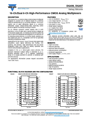 DG406 Datasheet PDF Vishay Semiconductors