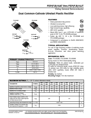 FEP16AT Datasheet PDF Vishay Semiconductors