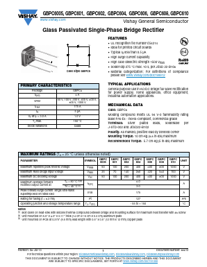 GBPC608-E4-51 Datasheet PDF Vishay Semiconductors
