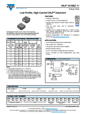 IHLP-1616BZ-11 Datasheet PDF Vishay Semiconductors