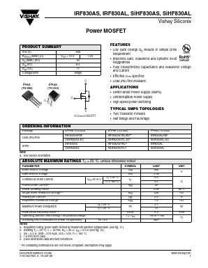 IRF830ALPBF Datasheet PDF Vishay Semiconductors