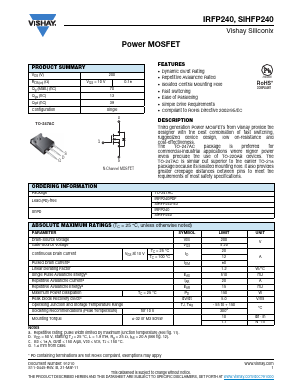 IRFP240PBF Datasheet PDF Vishay Semiconductors