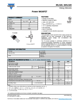 IRL520PBF Datasheet PDF Vishay Semiconductors
