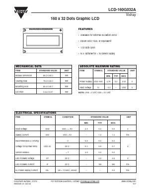 LCD-160G032A Datasheet PDF Vishay Semiconductors