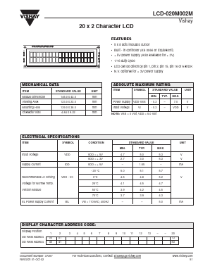 LCD-020M002M Datasheet PDF Vishay Semiconductors