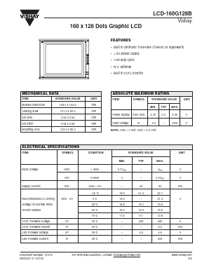 LCD160G128B Datasheet PDF Vishay Semiconductors