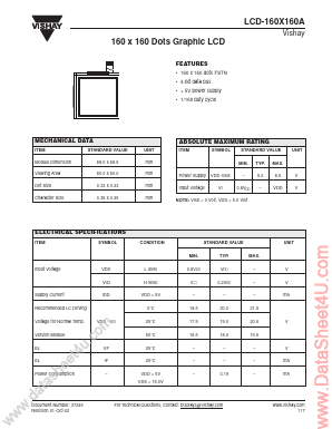 LCD160X160A Datasheet PDF Vishay Semiconductors