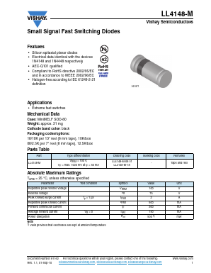 LL4148-M-18 Datasheet PDF Vishay Semiconductors