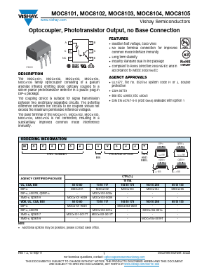 MOC8102 Datasheet PDF Vishay Semiconductors