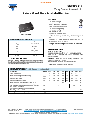 S1A Datasheet PDF Vishay Semiconductors
