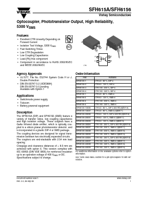 SFH615A-1X007 Datasheet PDF Vishay Semiconductors