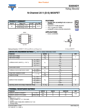 SI4004DY-T1-GE3 Datasheet PDF Vishay Semiconductors