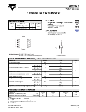 SI4100DY-T1-E3 Datasheet PDF Vishay Semiconductors