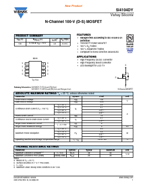 SI4104DY Datasheet PDF Vishay Semiconductors