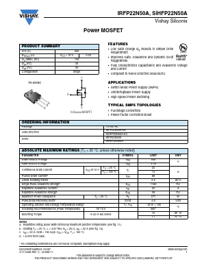 IRFP22N50APBF Datasheet PDF Vishay Semiconductors