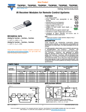 TSOP59538 Datasheet PDF Vishay Semiconductors