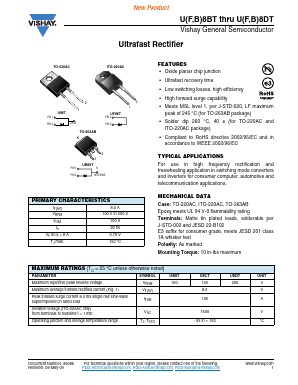 UF8CT Datasheet PDF Vishay Semiconductors
