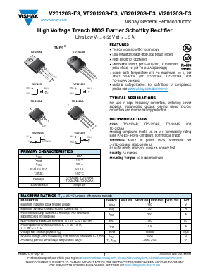 VB20120S-E3/8W Datasheet PDF Vishay Semiconductors