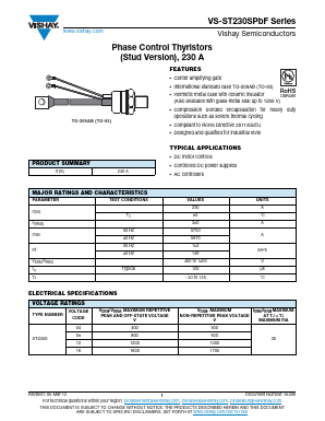VS-ST230S12P1PBF Datasheet PDF Vishay Semiconductors