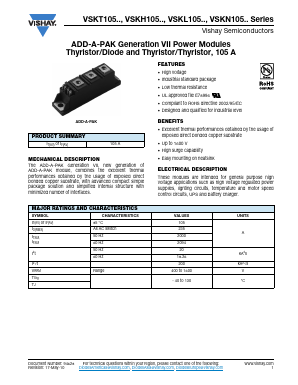 VSKT105-14 Datasheet PDF Vishay Semiconductors