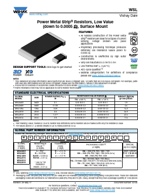 WSL1206R2500FEH Datasheet PDF Vishay Semiconductors
