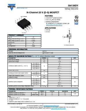 SI4136DY-T1-GE3 Datasheet PDF Vishay Semiconductors