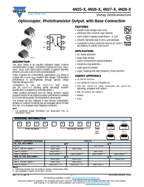 4N25-X016 Datasheet PDF Vishay Semiconductors